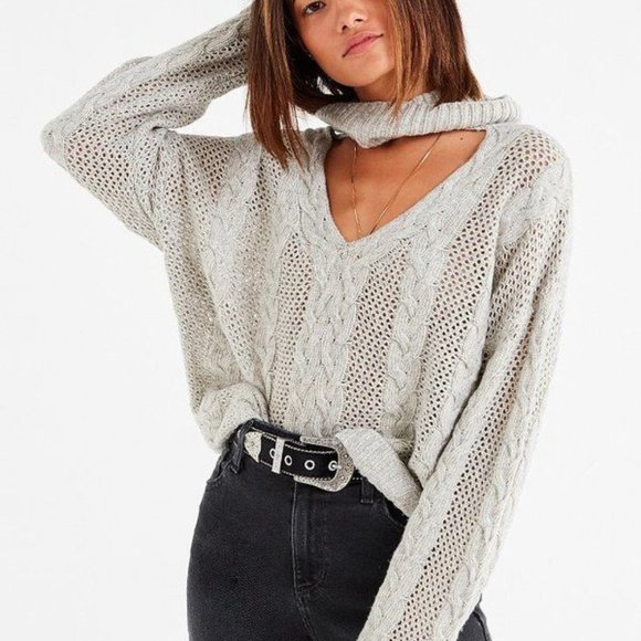Urban Outfitters Sweaters - Urban Outfitters open knit cow neck sweater Small